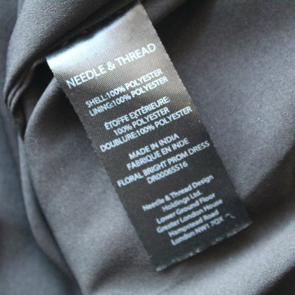 Needle & Thread Floral-Print Embellished Cocktail Mini Dress Size US 4 Black - Picture 10 of 12